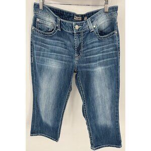 Bke Womens Harper Cropped Denim Capri Jeans